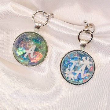 【英文字】海洋。雪花。煙花款 l 客製圓形鑰匙圈  l 特色原創