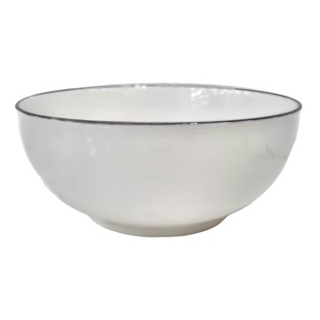 新食器 丸線7吋湯碗 陶瓷耐熱  白色  1個