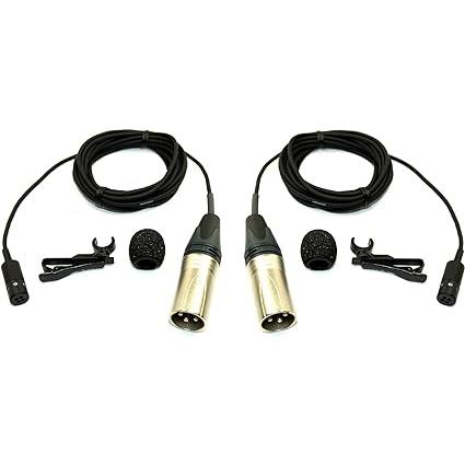 Audio Technica Deluxe Audio Technica Cardioid XLR Stereo Microphones. Includes windscreens and clips