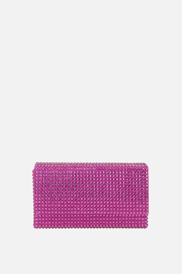 AMINA MUADDI Super Amini Paloma crystal-embellished satin clutch Woman