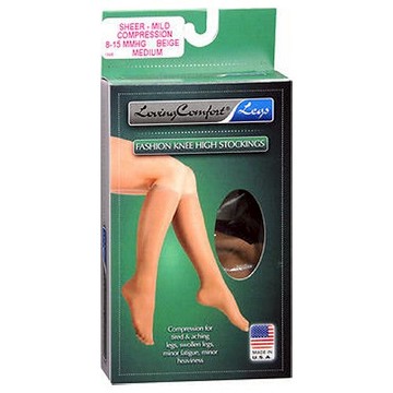 Fashion Knee High Stockings Sheer Beige Medium 1 Pair by Scott Specialties