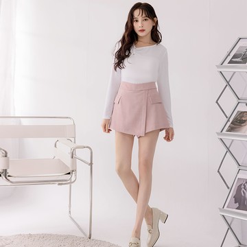 【1+1優惠】HS 細格美型套褲裙 氣質粉