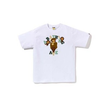 BAPE Colors College Milo Tee 猿人 字母 短袖 白色 RAY-38 [台灣現貨]