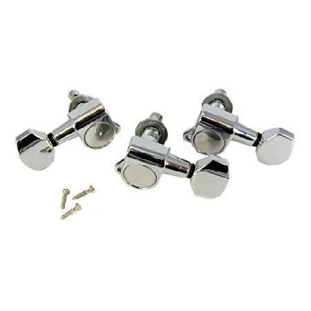 Chrome Sealed-Gear Tuners for 3-String Cigar Box Guitars Right  Left