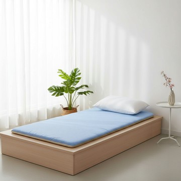 LAMINA 樂米娜 雙竹兩用透氣床墊  單人  水玉點點 藍色  5cm