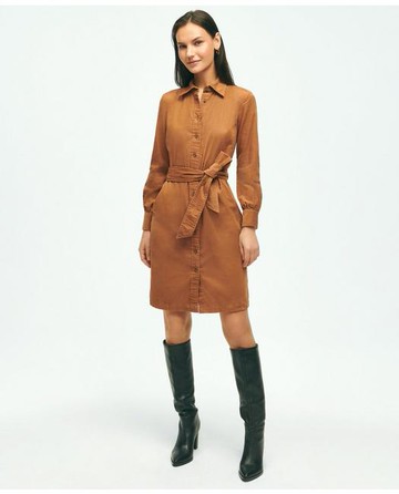 Brooks Brothers Women's Corduroy Shirt Dress | Brown | Size 12