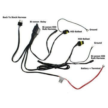 1對2 雙HID汽車大燈霧燈強化線組 H4-880/881-H8-H9-H11-9005-9006-HID-電瓶