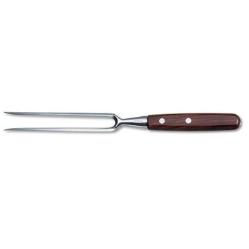 【Victorinox 瑞士維氏】BBQ ACCESSORIES CARVING FORK WOOD 肉叉 18cm-花梨木(5.2300.18)【墊腳石】