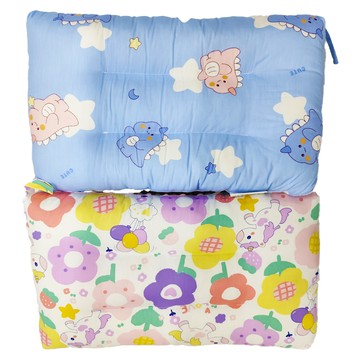 100%純棉可水洗 Set 2 兒童枕頭套裝  43 × 28 × 6cm  花朵獨角獸+恐龍星星 藍色 + 白色