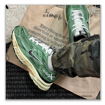 【HAO NICE】惡作劇訂製款Nike Initiator 粉刷感 風吹綠動 軍綠色 戶外機能 工裝 慢跑鞋 運動鞋