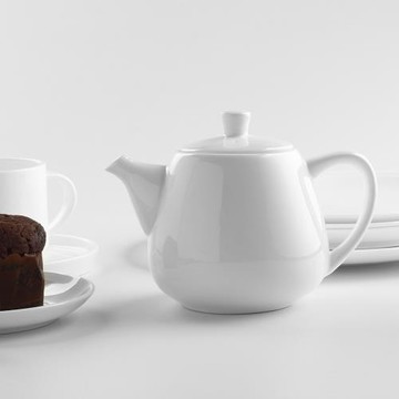 純白骨瓷茶壺家用簡約下午茶壺咖啡壺白色手工泡茶單壺帶過濾孔