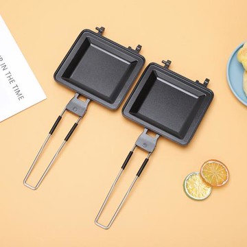 戶外露營折疊便攜三明治摸具日式吐司雙面煎鍋面包夾不粘涂層烤盤