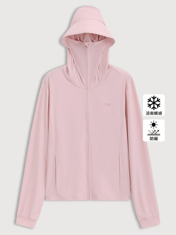 女裝 Logo防曬連帽外套-淡粉色