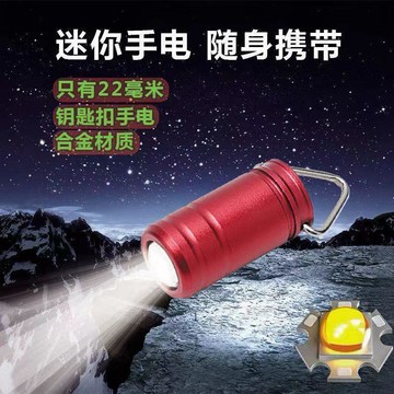臺灣出🚚超迷鋁合金學生LED小手電筒維修隨身便攜鑰匙扣袖珍強光應急鈕釦704