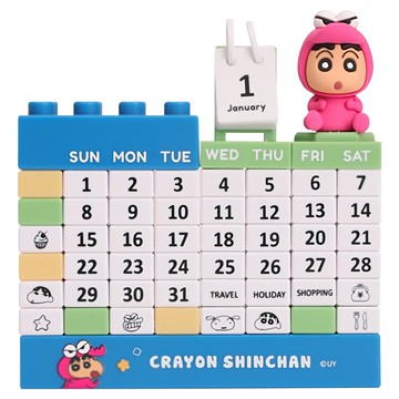 norns 蠟筆小新積木萬年曆  藍色 + 淺綠色 + 白色 + 黃色 鱷魚裝扮  1個