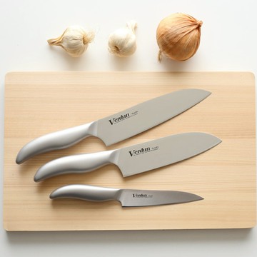 (特價) 日本下村工 日本製 職人不鏽鋼一體成型三德刀 3件組