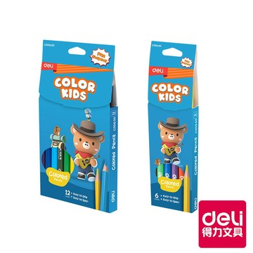 【Deli得力】COLOR KIDS大三角色鉛筆/12色/6色/EC00600｜色鉛筆 彩色鉛筆 繪畫用品 著色筆