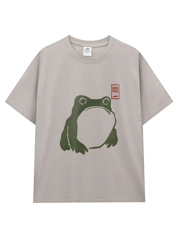 日系水墨筆觸插畫風|跳出紙面的靈動青蛙個性棉T