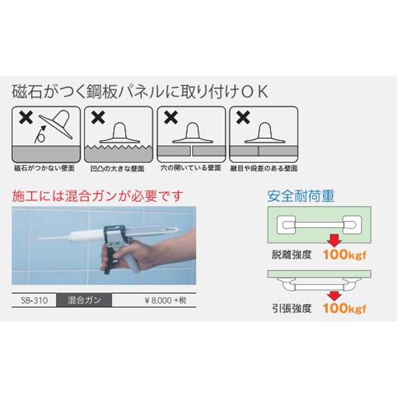 ホクメイ ベストセレクトバー ユニット鋼板壁面手すり L型・400mm