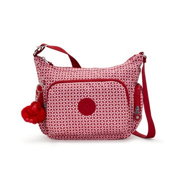 『牛角包』(網路獨家款)紅白幾何印花輕巧多袋實用側背包-GABB S