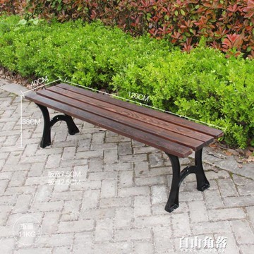 防腐木公園椅戶外長椅庭院休閑椅子露天靠背長條室外鐵藝休息座椅  快速出貨