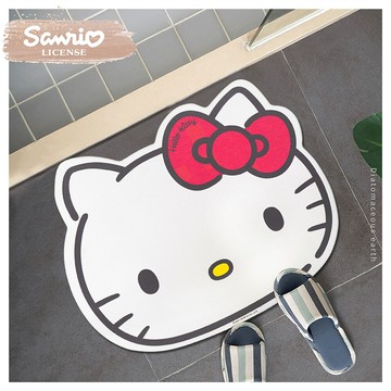 三麗鷗sanrio  hello kitty 凱蒂貓大臉造型珪藻土地墊收納王妃
