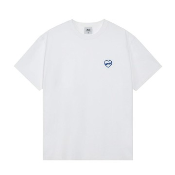 韓國 emis HEART T-SHIRT 韓製 愛心刺繡寬版短袖T恤 白色WHITE