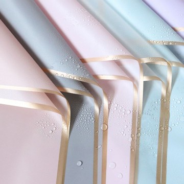 優藝鮮花包材鮮花包裝紙金邊果凍膜霧面紙防水金邊框花藝花店玫瑰