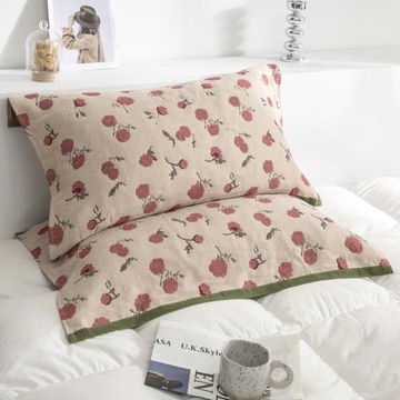 細紗純棉紗布枕頭巾四季全棉成人枕巾一對吸汗透氣不掉毛55x80cm