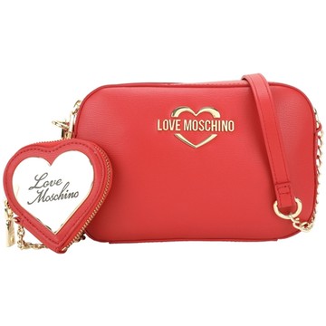 LOVE MOSCHINO 愛心字母標誌鍊帶斜背包(紅色)