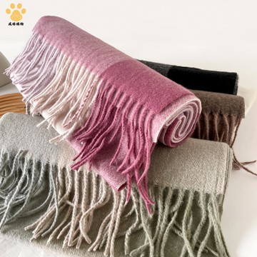 免運 復古格子圍巾 男女秋冬咖色氛圍感仿羊絨圍脖披肩 保暖流蘇圍巾 【WS10221】