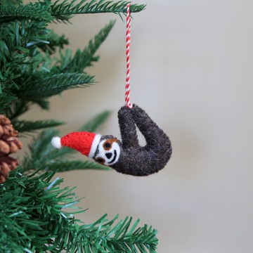 羊毛氈聖誕吊飾 樹懶過聖誕