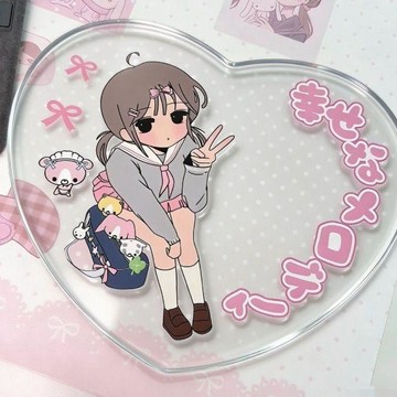 臺灣出貨🔥日系可愛波點少女亞克力y2k杯子杯墊辦公學生宿舍杯子墊子