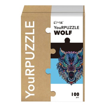 YouRPUZZLE 狼拼圖 不規則形狀 木質拼圖  100片  1盒