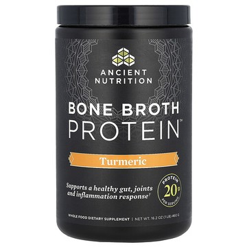Ancient Nutrition, 骨湯蛋白，薑黃，1 磅（460 克）