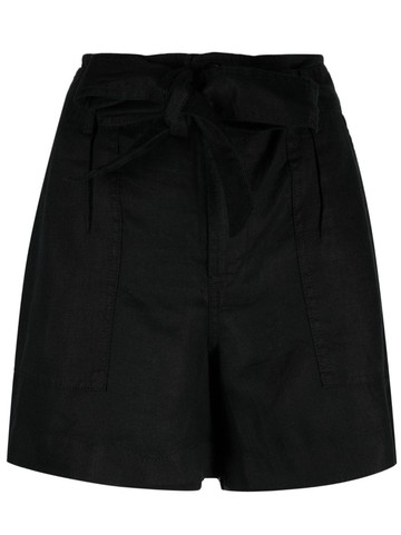 Lauren Ralph Lauren - belted linen shorts - women - Linen/Flax - 12 - Black