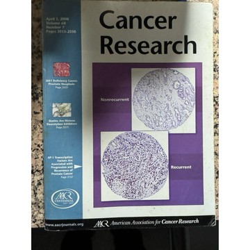 【168B-1】絕版書七成新《Cancer Research（2008 年 4 月號Volume 68Number 7