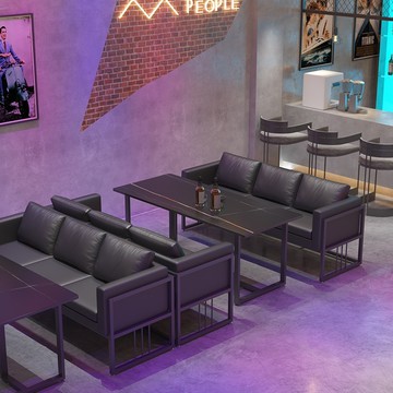 優樂悅~酒吧桌椅工業風餐廳商用鐵藝咖啡廳餐吧燒烤店清吧小酒館卡座沙發