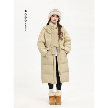 XinmonLee甜美洋氣減齡針織帽韓系立領羽絨服外套冬季慵懶風休閑