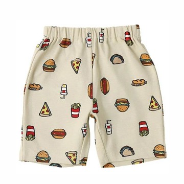 日本 ZOOLAND - 百搭印花彈力休閒短褲-速食-米杏