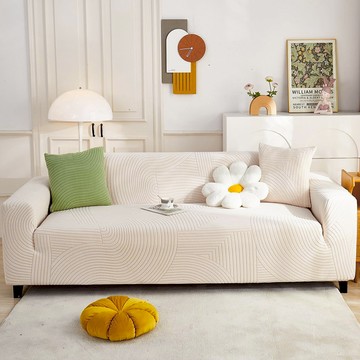 【好物良品】《三人座抽象藝術系列》立體提花彈力沙發罩180-220cm｜5色任選 贈抱枕套x1粉色 三人座