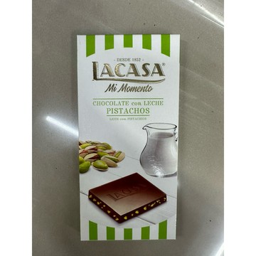 西班牙🇪🇸Lacasa樂卡莎 開心果夾餡牛奶巧克力（片裝）90g/50g一包 開心果巧克力 開心果牛奶巧克力 杜拜巧克力