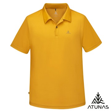 【ATUNAS 歐都納】50週年 男款短袖排汗抗菌POLO衫A6PS2527M陽光黃/透氣/排汗/除臭/抗菌/抗UV/都會休閒