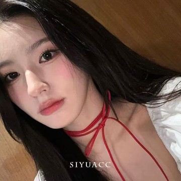 限時特賣🔥 【1.3萬人收藏】趙美延衕款紅色脖子綁帶choker韓國絨頸帶飄帶配飾鎖骨鏈絲巾項鏈