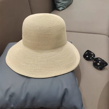 MoonDy 大頭圍漁夫帽 透氣編織帽 日系海邊帽 草帽 海島旅行 夏季防曬帽 可折疊寬帽