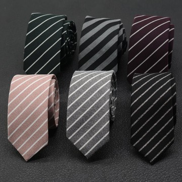 YSBYL 正裝6CM英倫棉布條紋窄領帶男士韓版商務休閑結婚小領帶女