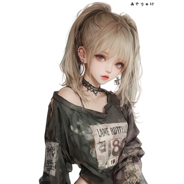 【10月新作5】07-094-0145 人物貼紙 輕龐克女孩