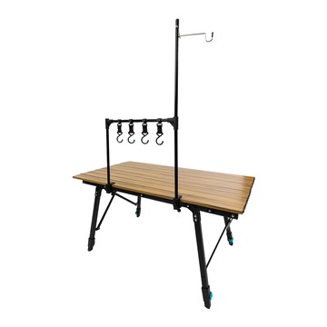 OMYCAR 戶外露營蛋捲桌置物架 + 燈架  黑色  1組  1層