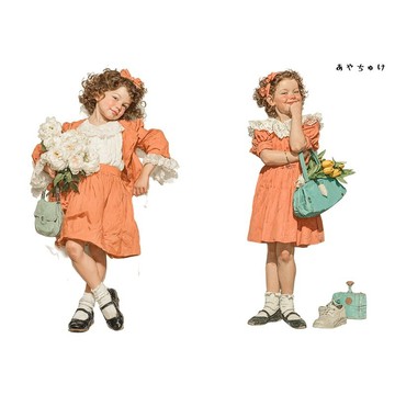 【4 月新款 1】08-121-0096 人物貼紙 春日復古
