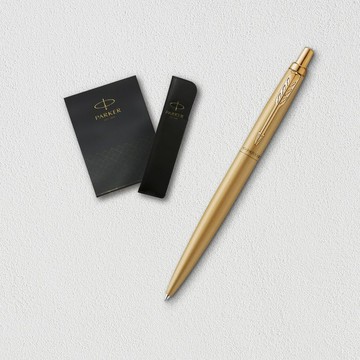 【PARKER】 喬特XL金色 限定 原子筆 真皮筆套禮盒 客製化刻字